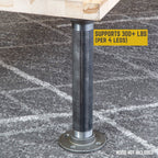 1 1/2 in. x 12 in. Round Flange Pipe Table Legs - 2 Pack