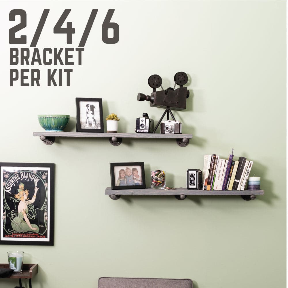 1/2 in. x 10 in. Shelf Bracket Kit, 6 Pack