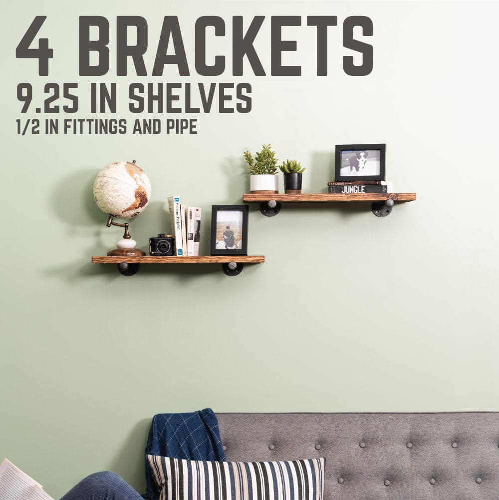 1/2 in. x 10 in. Shelf Bracket Kit, 4 Pack