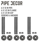 1/2 in. x 12 in. L Shelf Bracket Kit, 6 Pack