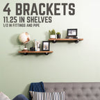 1/2 in. x 12 in. Shelf Bracket Kit, 4 Pack