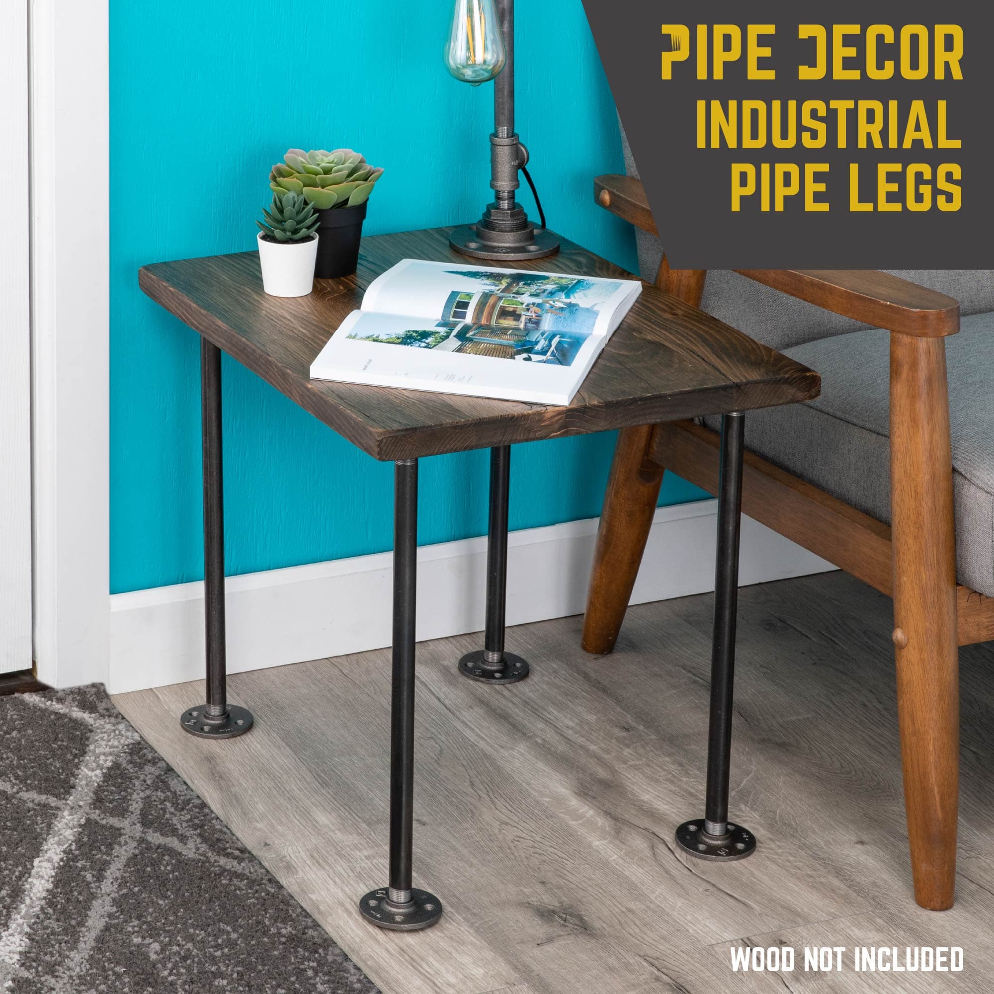 1/2 in. x 18 in. Round Flange Pipe Table Legs - 4 Pack