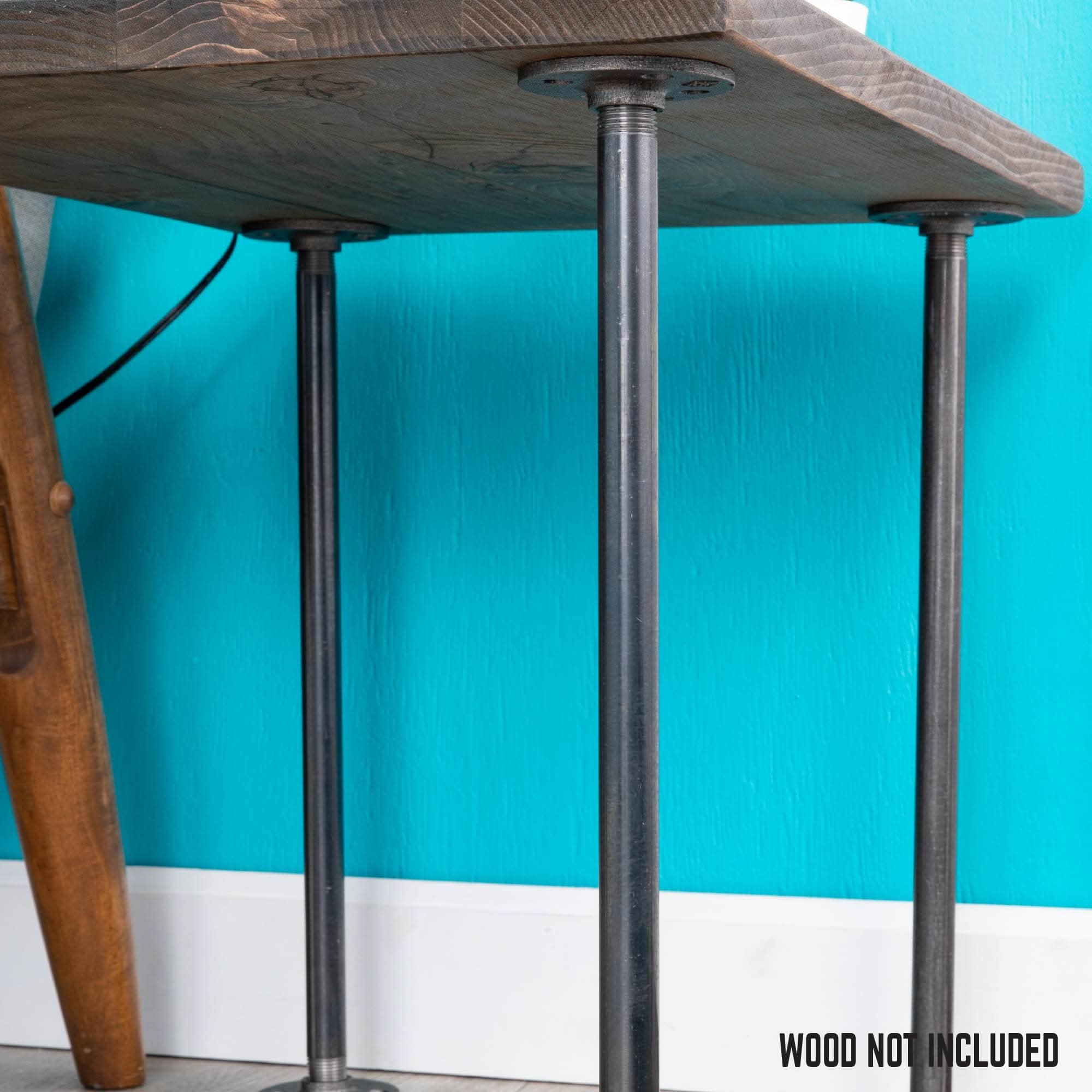 1/2 in. x 18 in. Round Flange Pipe Table Legs - 4 Pack