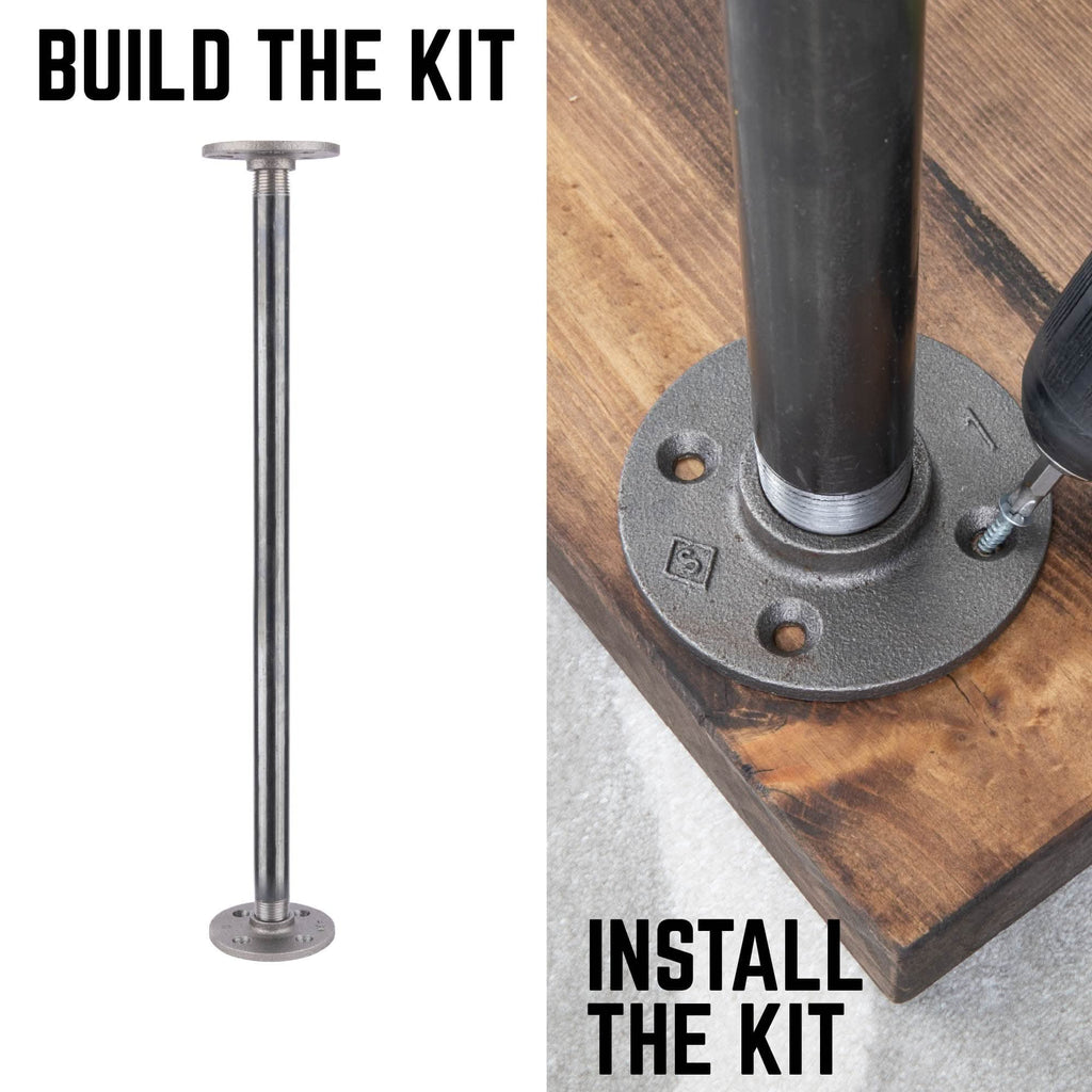1/2 in. x 18 in. Round Flange Pipe Table Legs - 4 Pack