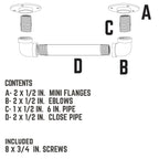 1/2 in. Barn Door Handle - Mini Flange - 9.875 L