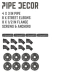 1/2 in. x 3 in. Double Flange Angled Bracket Kit, 4 Pack