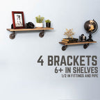 1/2 in. x 4 in. Double Flange Angled Bracket Kit, 4 Pack