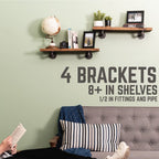 1/2 in. x 4 in. Double Flange Shelf Bracket, 4 Pack