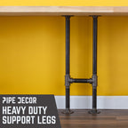 1 in. Heavy Duty H Round Flange Desk Support Leg - 1 Leg