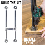 1 in. Heavy Duty H Round Flange Desk Support Leg - 1 Leg