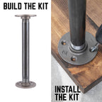 1 in. x 12 in. Round Flange Pipe Table Legs - 4 Pack