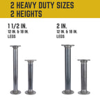 2 in. x 12 in. Round Flange Pipe Table Legs - 2 Pack