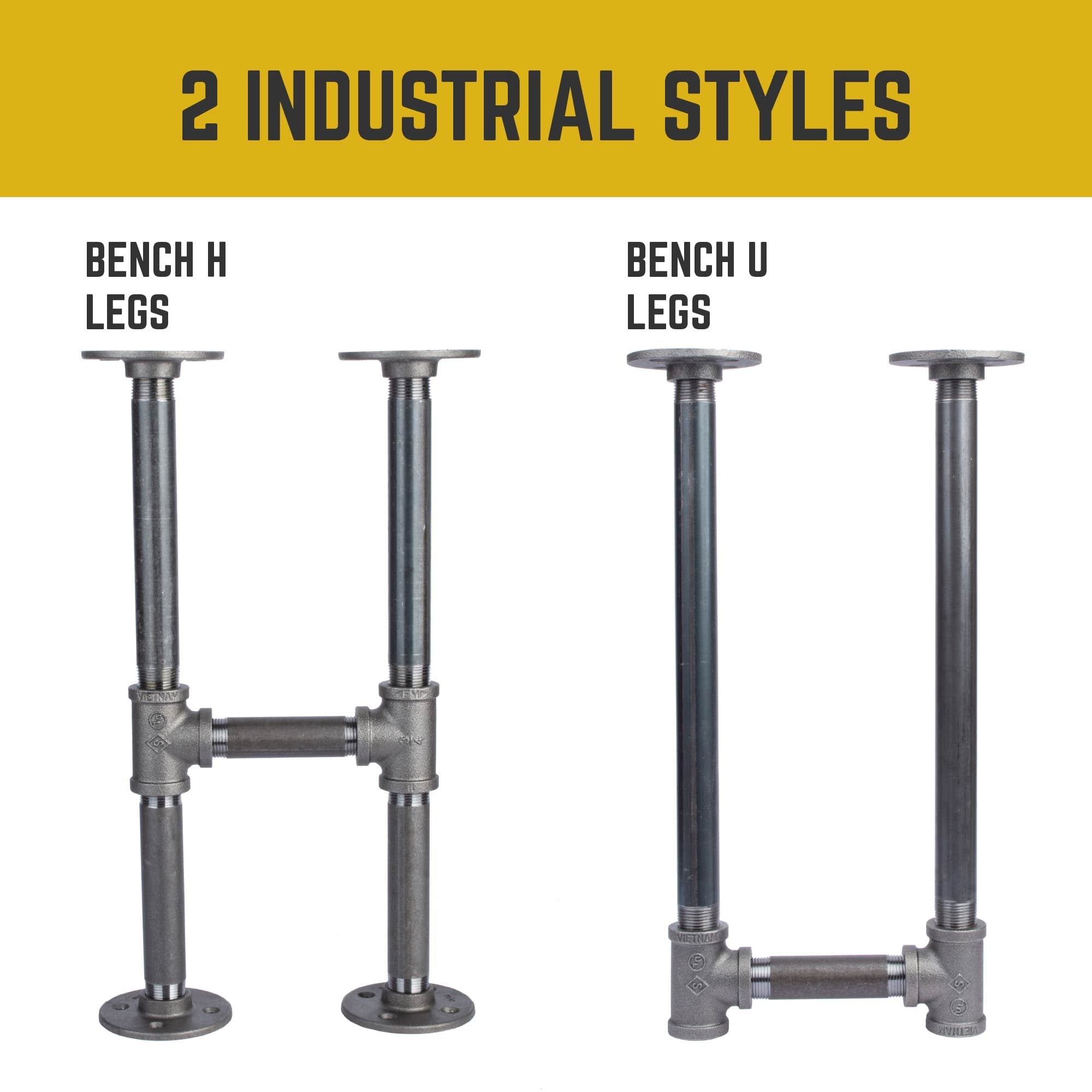 3/4 in. H Round Flanges Pipe Kit for Bench Legs