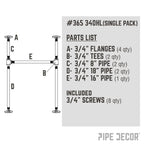 3/4 in. H Pipe Desk Main. Leg - 1 Leg