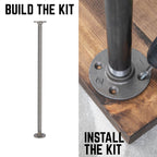¾ in. x 30 in. Round Flange Pipe Table Legs - 4 Pack