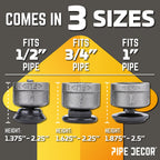 Furniture Leg Levelers for ½” Pipe Legs (4 Pack)