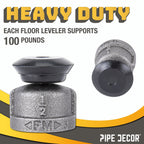 Furniture Leg Levelers for ½” Pipe Legs (4 Pack)