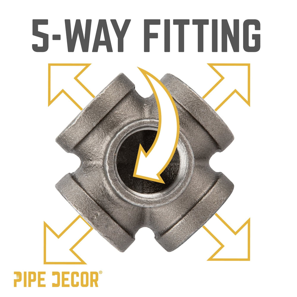 3/4 in. Black 5-Way Fitting
