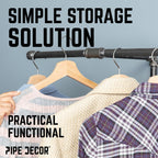 Freestanding Tee-Style Pipe Clothing Rack