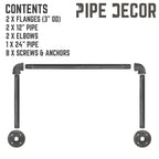24 in. Industrial Pipe Clothing Rack (Wall Mounted)