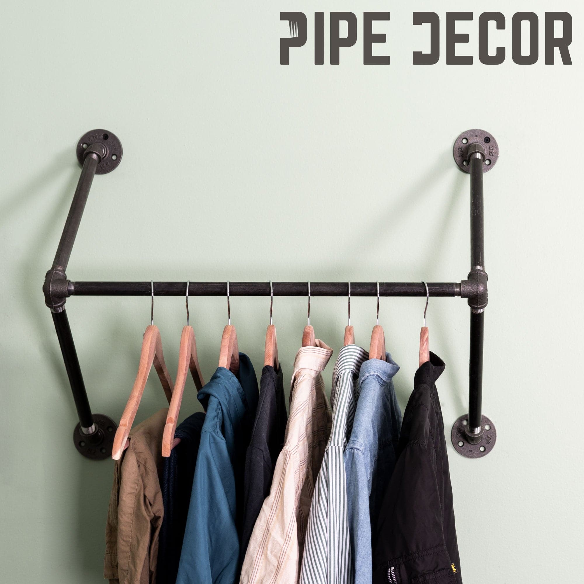 24 in. Quad-Flange Wall Mounted Clothing Rack By PIPE DECOR