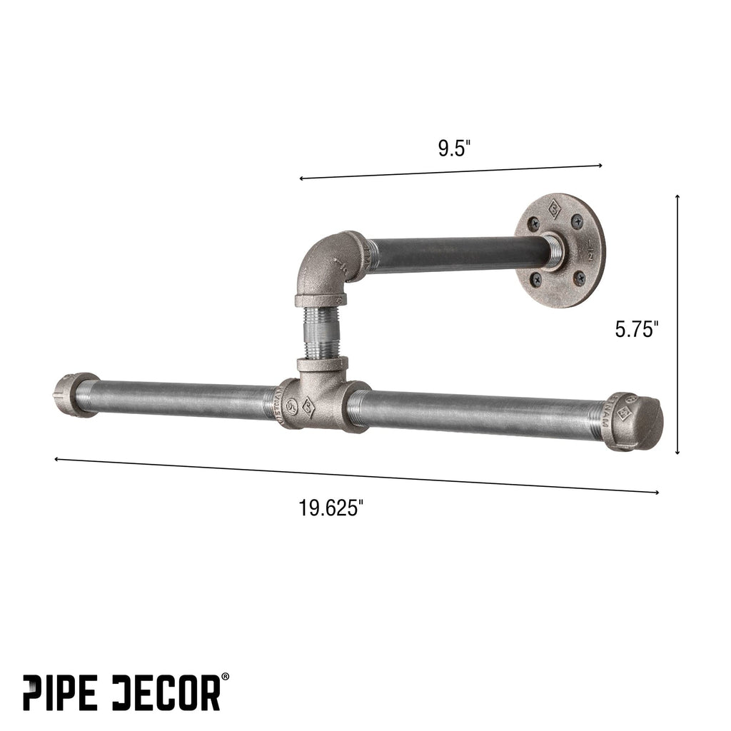 Wall-Mounted Tee-Style Pipe Clothing Rack