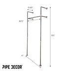 41 in. Wall Mounted Clothing Rack, Single