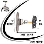 Black Industrial Spigot Wall Hook with Flange (2-Pack)