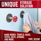 Red Industrial Spigot Wall Hook with Flange (2-Pack)