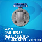 Blue Industrial Curved Spigot Wall Hook with Flange (2-Pack)