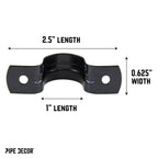 Black Steel U-shaped Pipe Straps for ½” Pipe