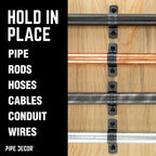 Black Steel U-shaped Pipe Straps for ½” Pipe