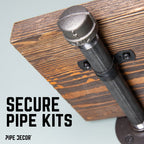 Black Steel U-shaped Pipe Straps for ½” Pipe