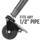 Swivel Caster Wheels for ½" Pipe (4-Pack)