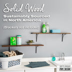 RESTORE Boulder Black 36 in. Live Edge Wood Shelf (Wood Only)
