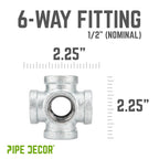 1/2 in. Galvanized 6-Way Fitting