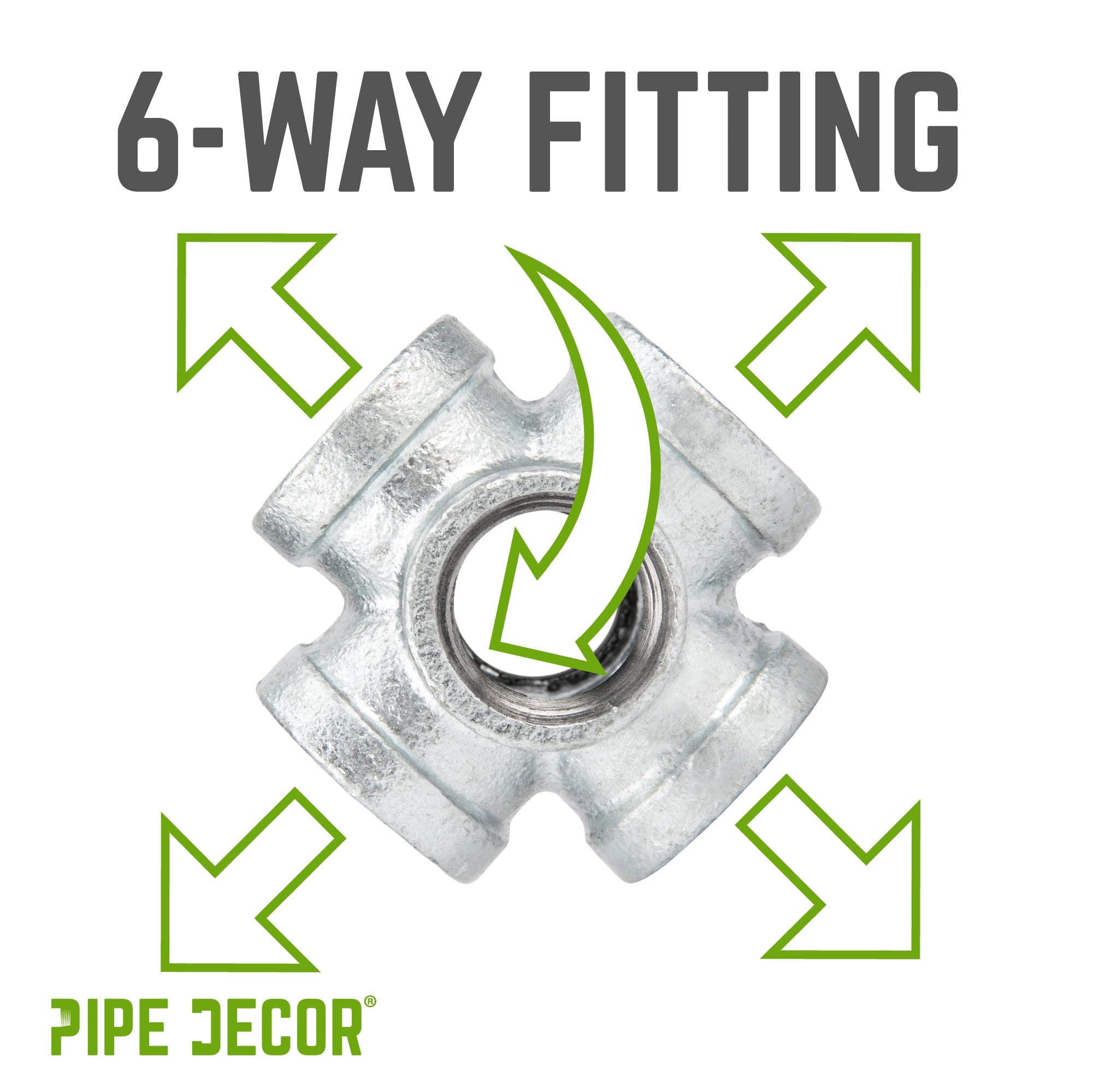 1/2 in. Galvanized 6-Way Fitting