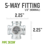 1/2 in. Galvanized 5-Way Fitting
