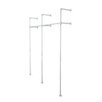 76.375 in. Galvanized Wall Mounted Clothing Rack, Double