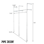 76.375 in. Galvanized Wall Mounted Clothing Rack, Double