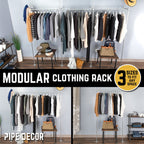 41 in. Galvanized Wall Mounted Clothing Rack, Single