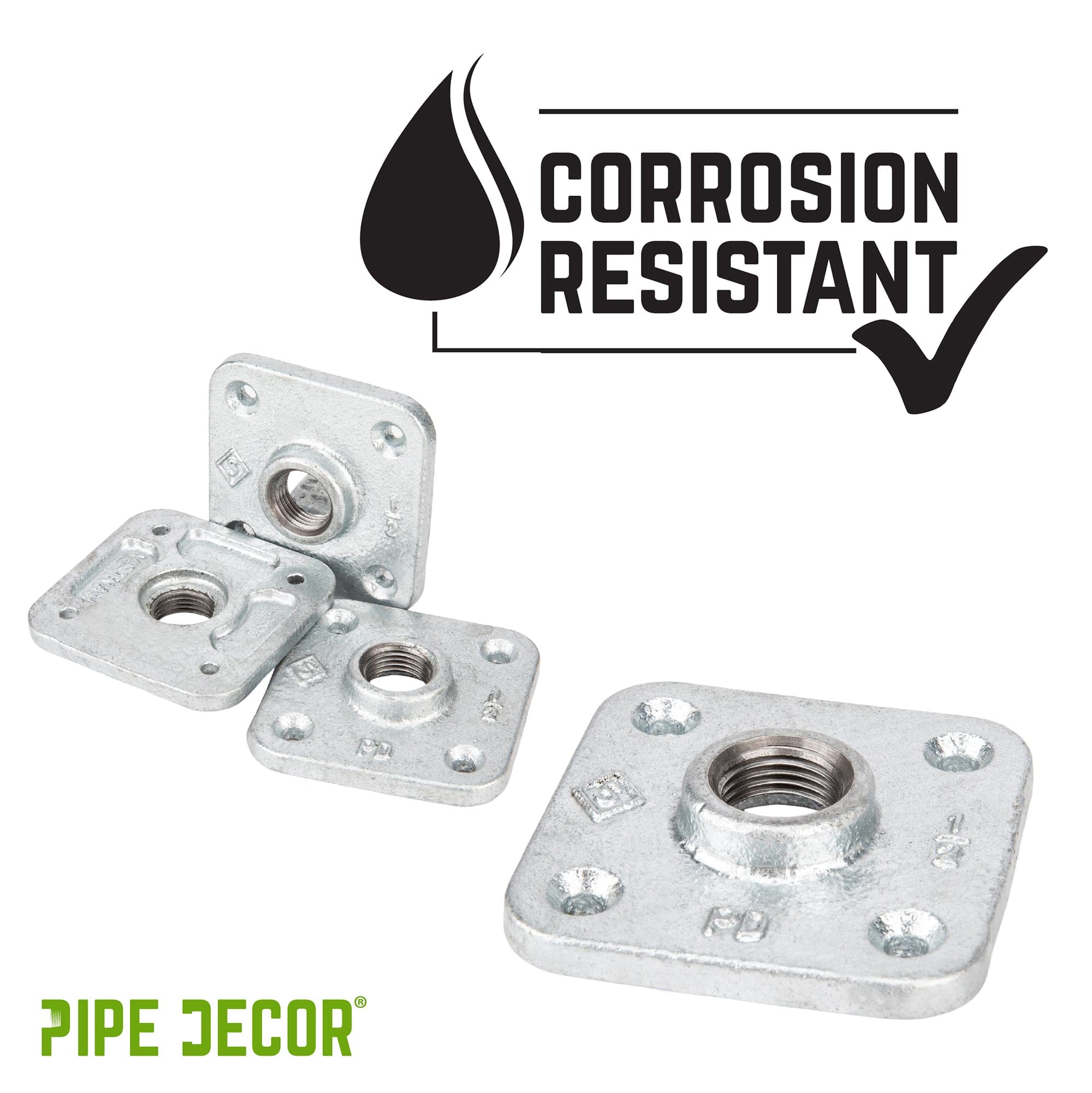 1/2 in. Galvanized Square Floor Flange