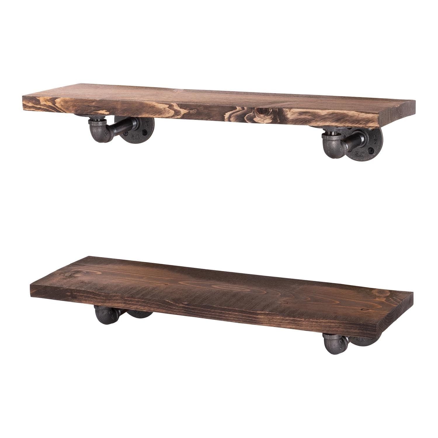 RESTORE Trail Brown 24 in. Shelves with L-Shaped Brackets