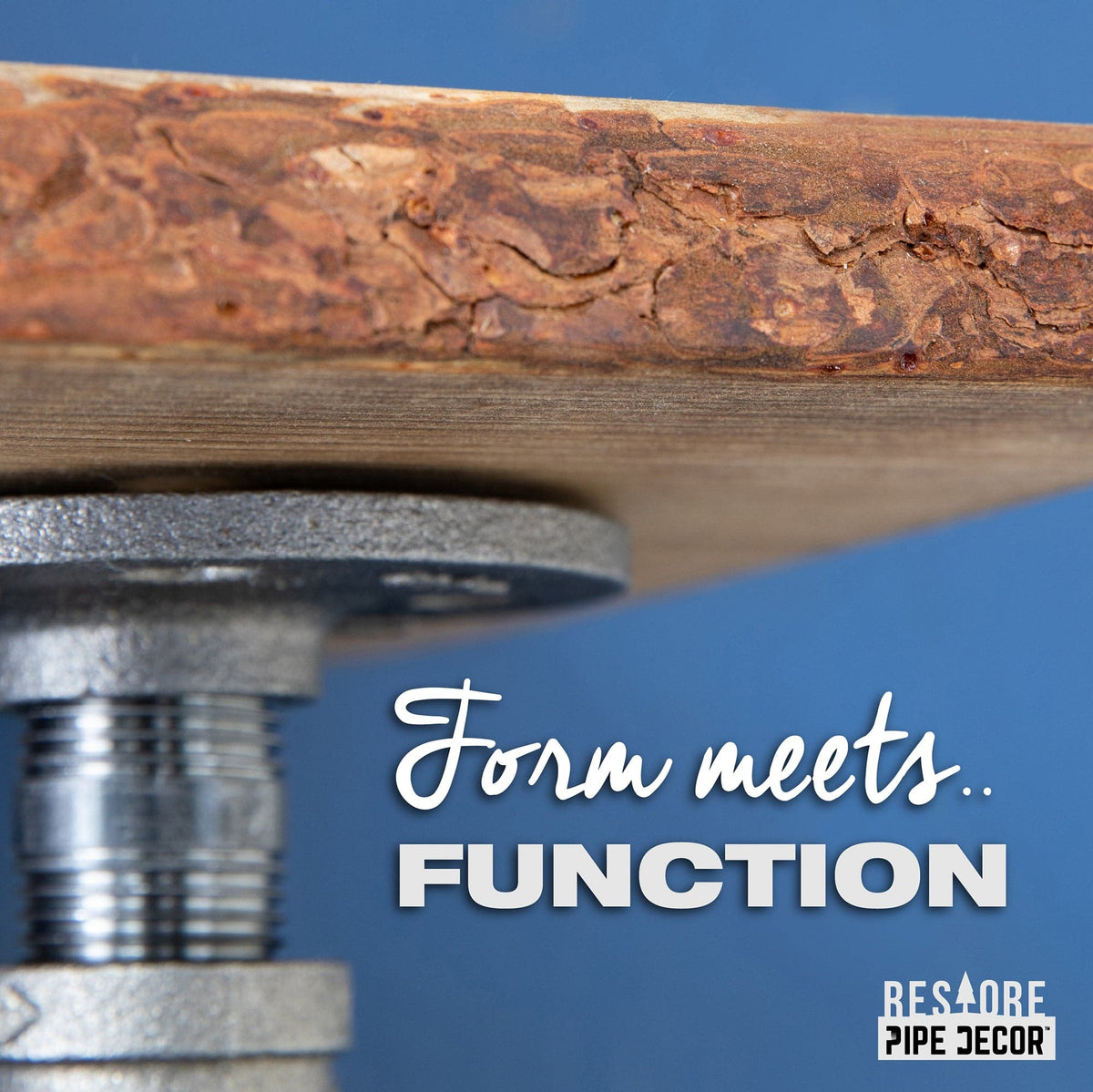 36” Riverstone Grey Live Edge Wood Shelf with L-Shaped Pipe Brackets (2-Pack)