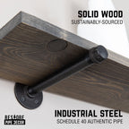 RESTORE Boulder Black 36 in. Shelves with Noir Pre-finished Straight Brackets