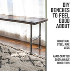 RESTORE Trail Brown Solid Live Edge Wood Accent Bench
