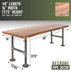RESTORE Sunset Cedar Solid Live Edge Wood Accent Bench