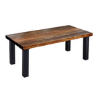 Skyline Boulder Black Solid Wood Coffee Table with 12 in. High-Rise Legs