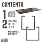 Skyline Boulder Black Solid Wood Desk with 28 in. Landscape Legs