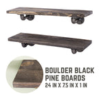 RESTORE Boulder Black 24 in. Shelves with L-Shaped Brackets